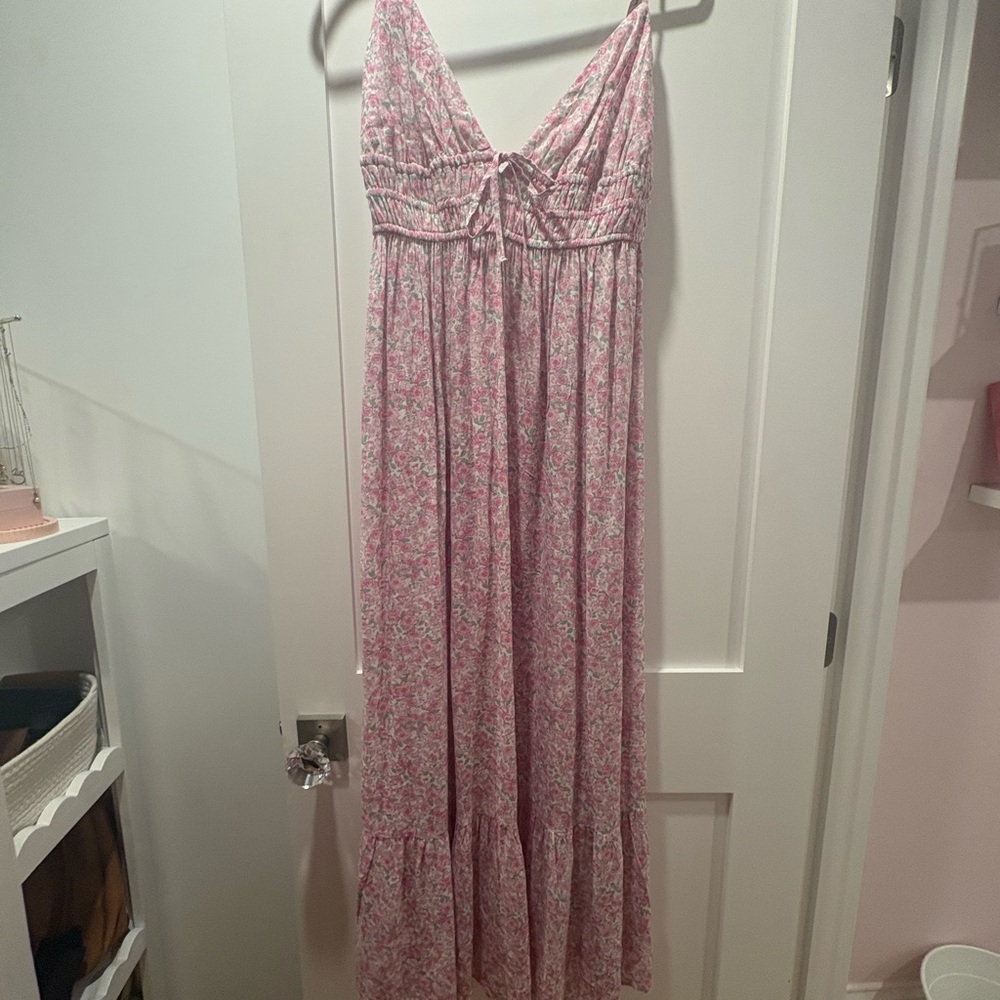 aeropostale Floral Pink Maxi Dress large